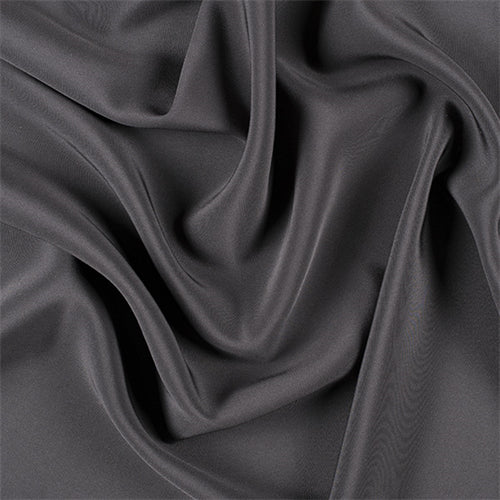 Runway Silks Dark Gray 4 Ply Silk Crepe Fabric - Reorderable