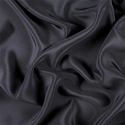 Runway Silks Black 4 Ply Silk Crepe Fabric - Reorderable