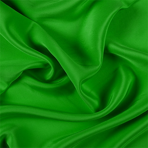 Runway Silks Green 4 Ply Silk Crepe Fabric - Reorderable