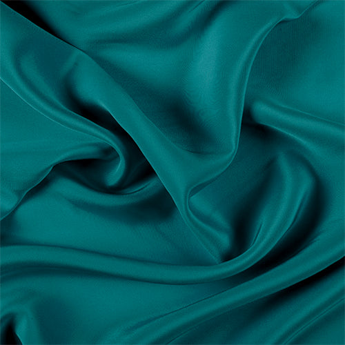 Runway Silks Teal 4 Ply Silk Crepe Fabric - Reorderable
