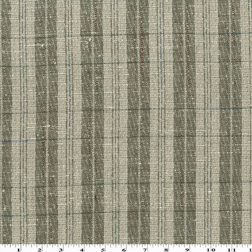2 1/8 YD PC-Brown/Multi Wool Blend Stripe Plaid Jacketing Fabric