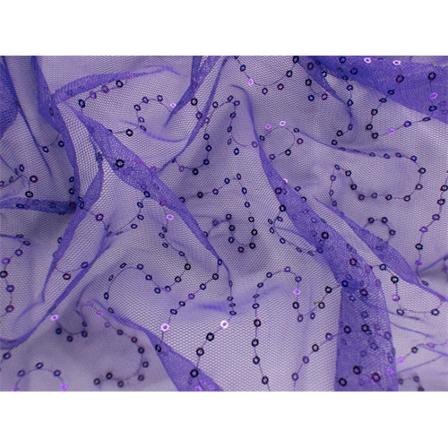 3 YD PC-Purple Spiral Sequin Mesh Fabric