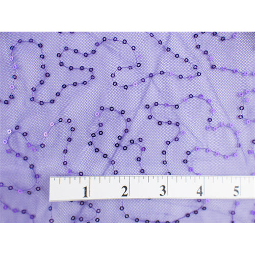 3 YD PC-Purple Spiral Sequin Mesh Fabric