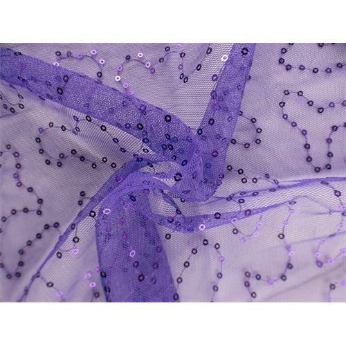 3 YD PC-Purple Spiral Sequin Mesh Fabric