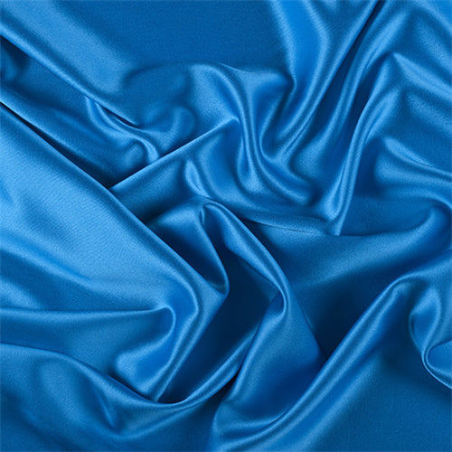 Runway Silks Bright Blue Silk Crepe Back Satin Fabric - Reorderable