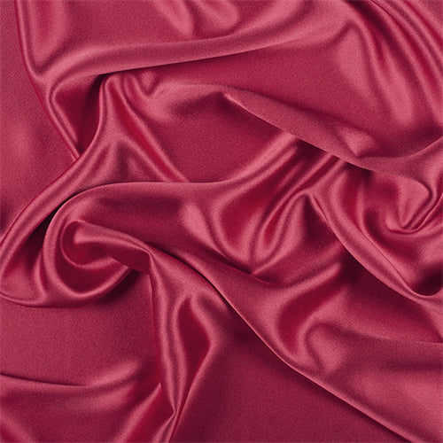 Runway Silks Dark Red Silk Crepe Back Satin Fabric - Reorderable