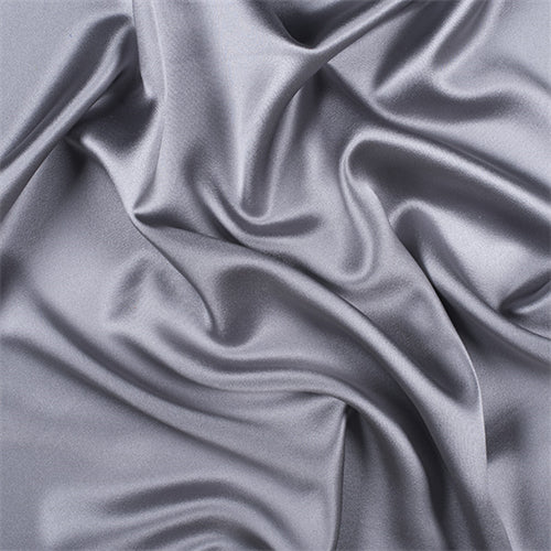 Runway Silks Silver Gray Silk Crepe Back Satin Fabric - Reorderable