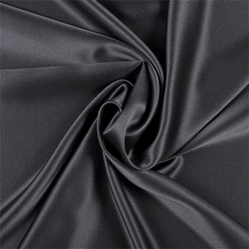Runway Silks Dark Gray Silk Crepe Back Satin Fabric - Reorderable