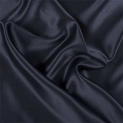 Runway Silks Midnight Navy Silk Crepe Back Satin Fabric - Reorderable