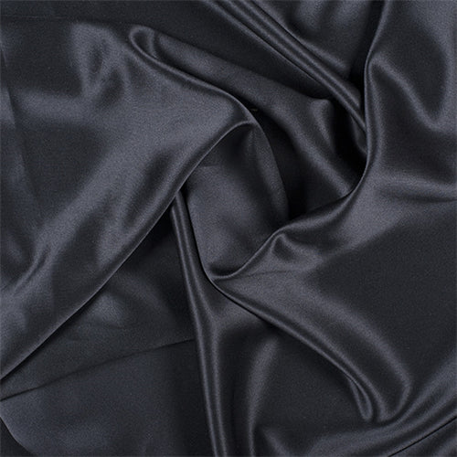 Runway Silks Black Silk Crepe Back Satin Fabric - Reorderable