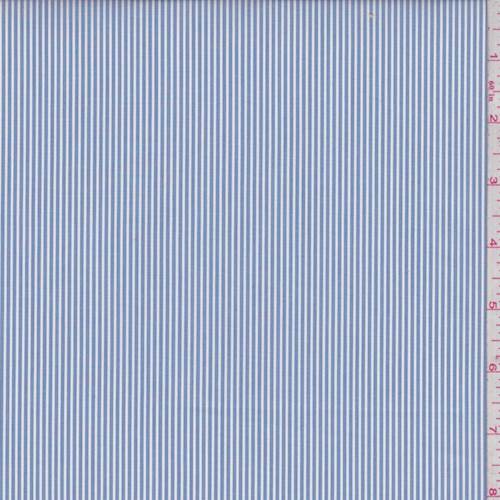 Denim-White Stripe Cotton Shirting Fabric