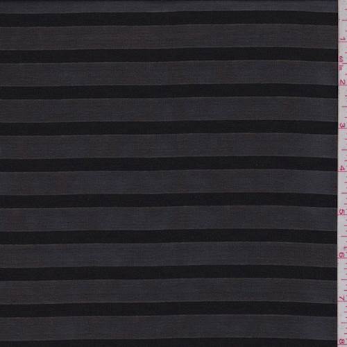 2 1/2 YD PC-Black Jacquard Stripe Chiffon Fabric