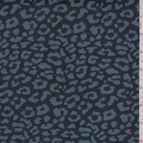 2 YD PC-Black/Ice Mini Cheetah Twill Jacquard Fabric