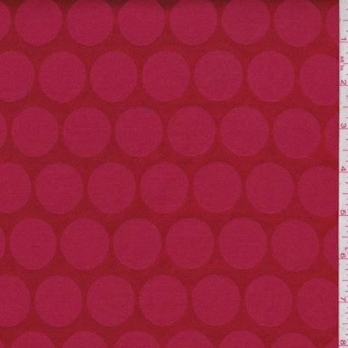2 3/4 YD PC-Crimson Polka Dot Twill Jacquard Fabric