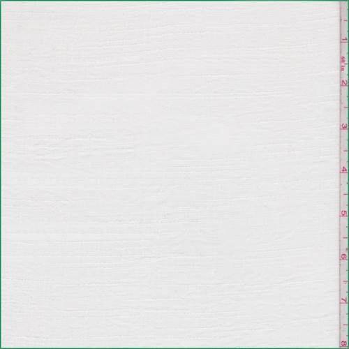 Bright White Slubbed Stripe Gauze Fabric