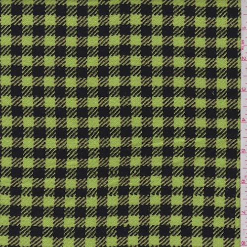 3 YD PC-Neon Green/Black Plaid Jacketing Fabric