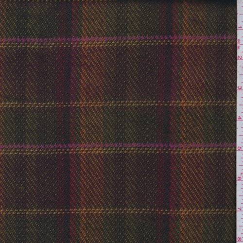 Rust-Brown-Multi Plaid Jacketing Fabric