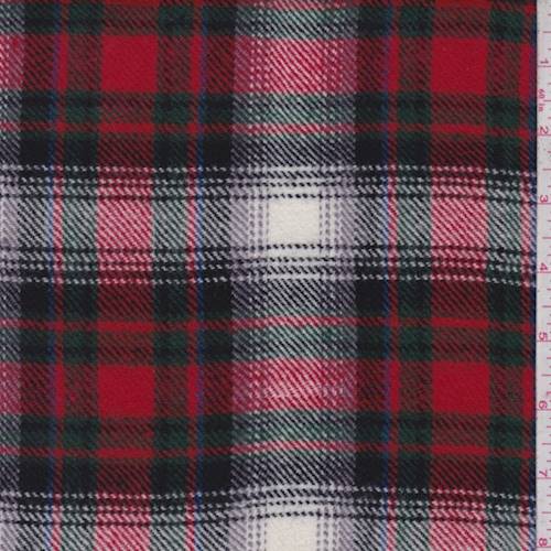 3 1/2 YD PC-Red/Green/Multi Plaid Woven Jacketing Fabric