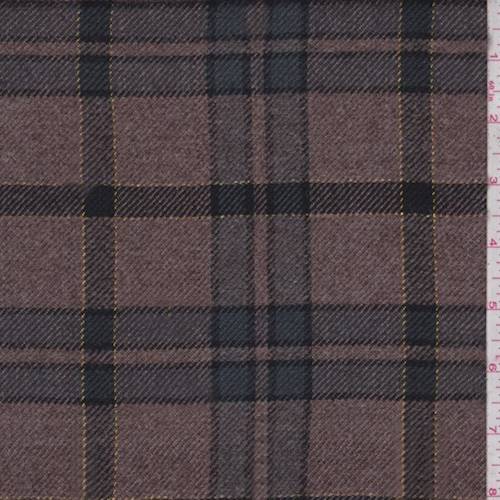 2 YD PC-Brown/Gold/Multi Plaid Woven Jacketing Fabric