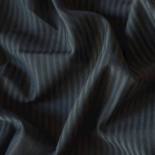 1 5/8 YD PC-Black/Gunmetal Wool Blend Herringbone Suiting Fabric