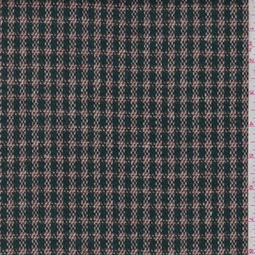 2 1/8 YD PC-Forest Green/Brown/Multi Wool Blend Plaid Jacketing Fabric