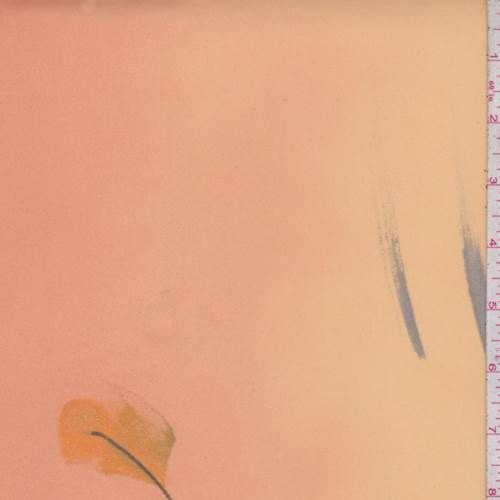 1 3/4 YD PC-Tangerine/Orange Floral Chiffon Fabric