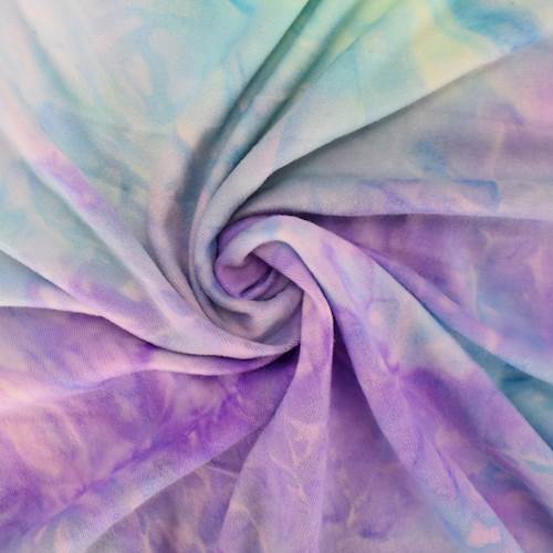 Lavender-Blue-Multi Tie Dye Double Brushed Jersey Knit Fabric