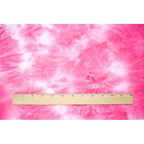 Bright Pink/White Tie Dye Double Brushed Jersey Knit Fabric