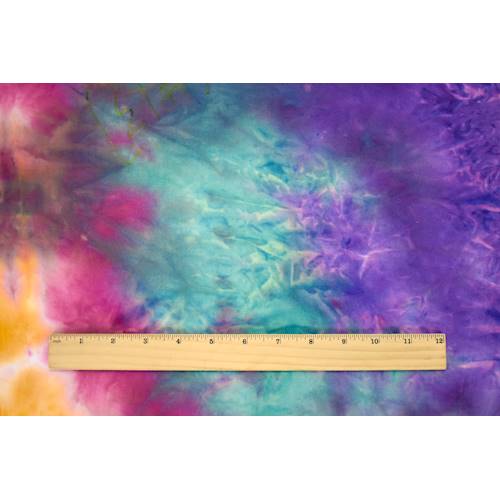 Mustard-Magenta-Jade Green Tie Dye Double Brush Jersey Knit Fabric