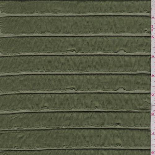 Olive Green Ruffle Knit Fabric