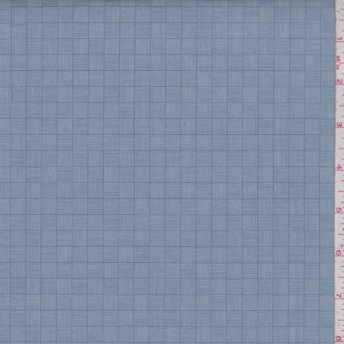 Vintage Blue Windowpane Check Shirting Fabric