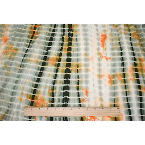 Sage Green-Mustard-Multi Tie Dye Rayon Jersey Knit Fabric