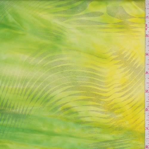 5 7/8 YD PC-Lemon Lime Metallic Wave Activewear Fabric
