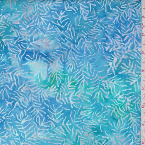 Turquoise-Aqua Sea Kelp Cotton Batik Fabric