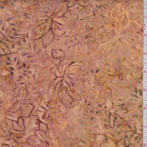 Tea Dye Floral Cotton Batik Fabric
