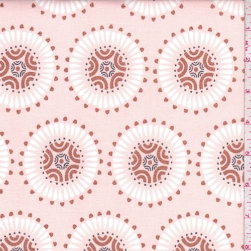 3 3/4 YD PC-Blush Medallion Print Cotton Fabric