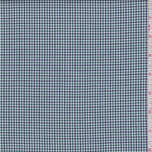 Hunter/Navy Mini Check Oxford Shirting Fabric