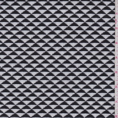 White/Black Pyramid Jacquard Double Knit Fabric