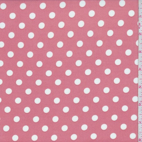 Clay Pink Dot Print Activewear Knit Fabric