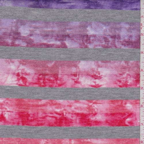 Rainbow Tie Dye Stripe T-Shirt Knit Fabric