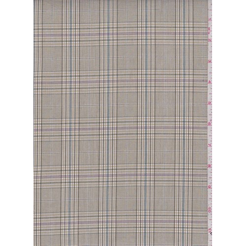 Tan Glen Plaid Cotton Fabric