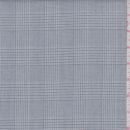 Grey-Charcoal-White Plaid Suiting Fabric