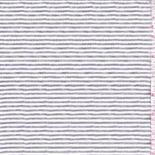 Grey/White Stripe/Grid Reversible Jersey Knit Fabric