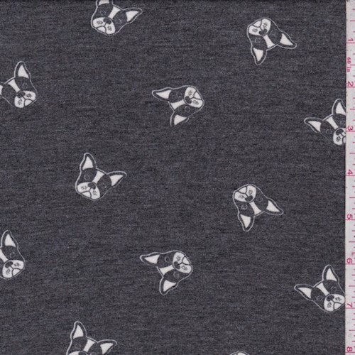 Charcoal Boxer Brushed French Terry Knit Fabric