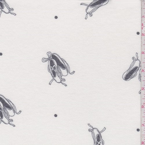 Ivory Ballet Slipper Brushed French Terry Knit Fabric