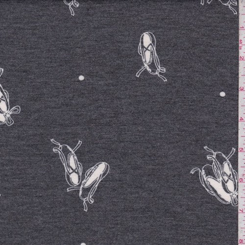 Slate Ballet Slipper Brushed French Terry Knit Fabric