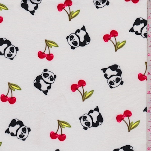 3 YD PC-White Panda Double Brushed Jersey Knit Fabric