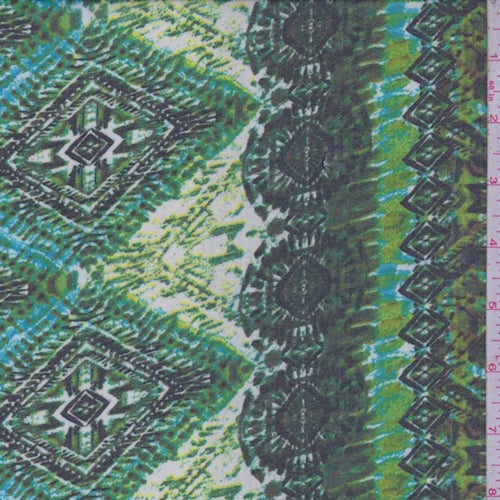 Lime/Fern Tribal Stripe Chiffon Fabric