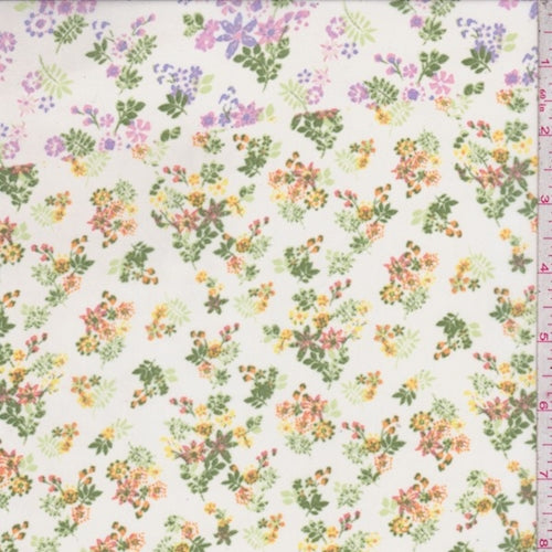 Ivory Multi Mini Floral Chiffon Fabric
