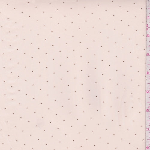 Blush Beige/Metallic Gold Pin Dot Chiffon Fabric